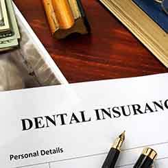 Dental insurance form on a table